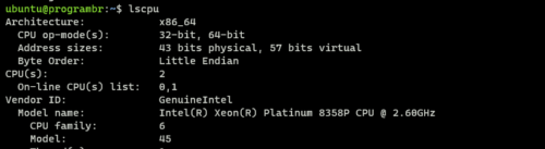 lscpu command in linux