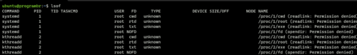 lsof command in linux