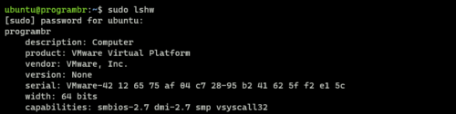 sudo lshw command in linux
