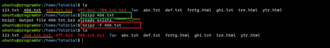 bzip2 -f filename