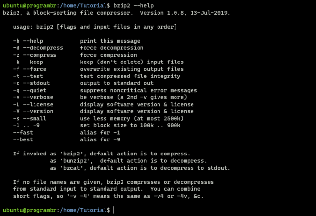 bzip2 --help