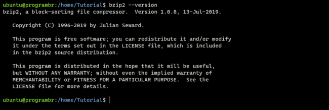bzip2 --version