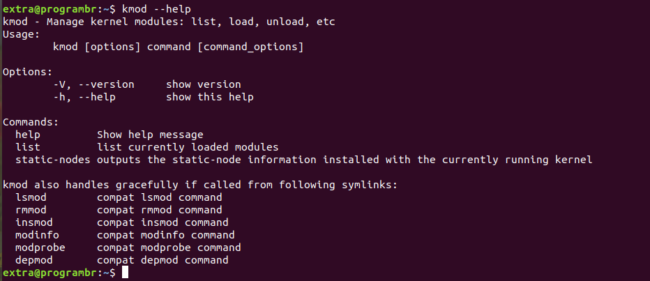kmod -help