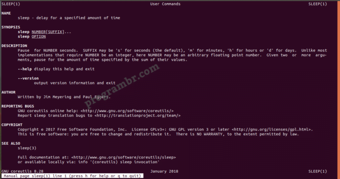 man -a sleep command in linux