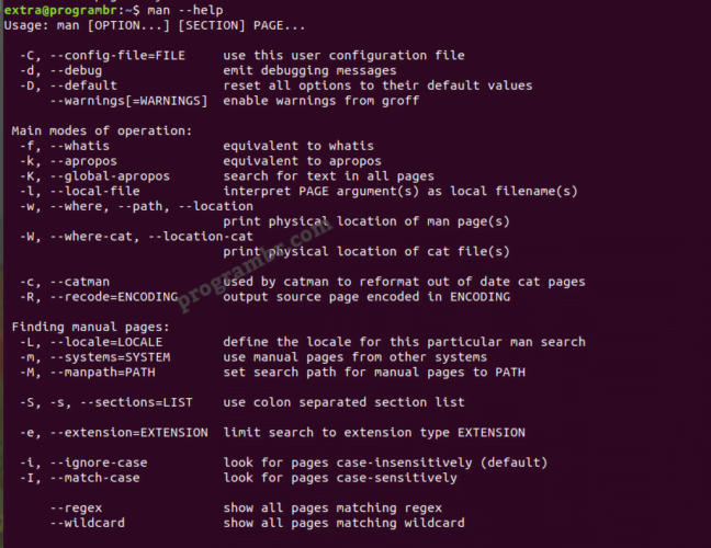 man - help command in linux
