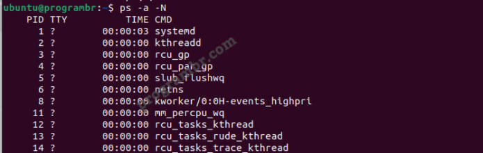 ps -a -N-command-in-linux