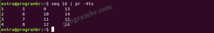 seq pr command in linux-2