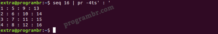 seq pr command in linux 4