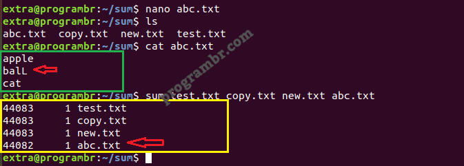 sum command can be used to verify copied file