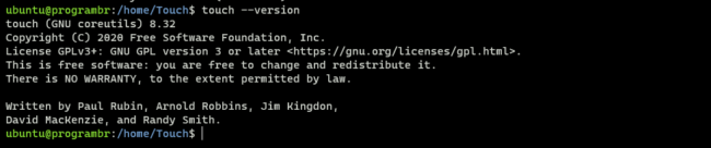 touch --version